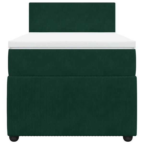 vidaXL Box spring krevet s madracem tamnozeleni 90x190 cm bar&scaron;unasti