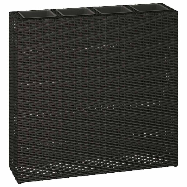 vidaXL Vrtna posuda za sadnju s 4 lonca od poliratana crna