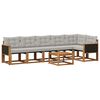 vidaXL Set vanjskih sofa s jastukom 7 pcs Prirodna i svjetlosiva