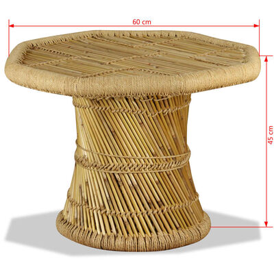 vidaXL Stolić za kavu od bambusa osmerokutni 60 x 60 x 45 cm