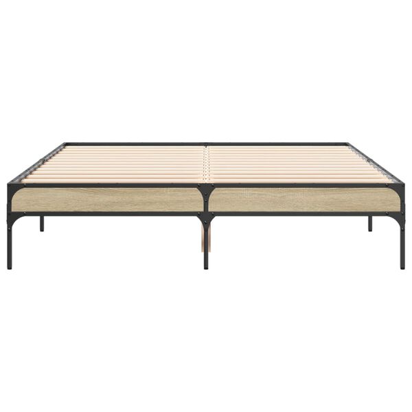 vidaXL Okvir kreveta boja hrasta 120x200 cm konstruirano drvo i metal