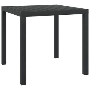 vidaXL Vrtni stol crni 80 x 80 x 74 cm aluminijum i WPC