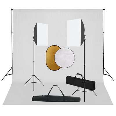 vidaXL Fotografska oprema sa softboxovima, pozadinom i reflektorom