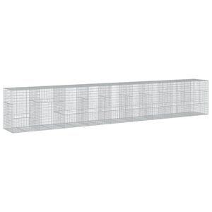 vidaXL Gabionska ko&scaron;ara s poklopcem 900x100x150 cm pocinčano željezo