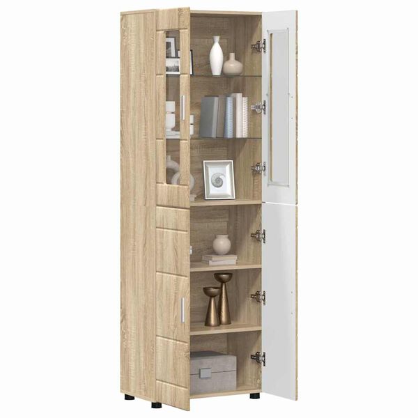 vidaXL Highboard s policom FLORIN Sonoma hrast 60 x 35 x 182 cm