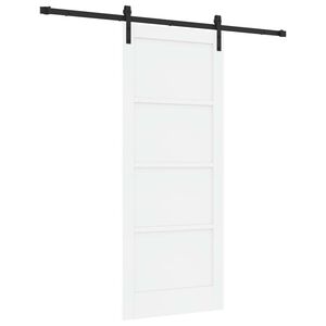 vidaXL Klizna vrata 83 x 202 cm Masivna borovina Bijela i crna