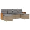 vidaXL 6-dijelni set vrtnih sofa s jastucima bež od poliratana