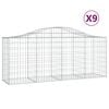 vidaXL Lučne gabionske ko&scaron;are 9 kom 200x50x80/100 cm pocinčano željezo