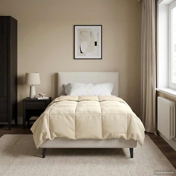 vidaXL Zimska pokrivača &Scaron;onerisan Krema 140 x 220 cm Mikrovlakna