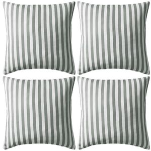 vidaXL Vrtni jastuci s prugastim uzorkom 4 kom 45 x 45 cm sivi