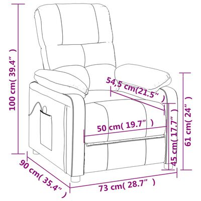 vidaXL Masažna fotelja od tkanine smeđesiva