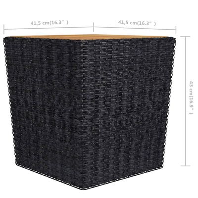 vidaXL 3-dijelni vrtni bistro set od poliratana i bagremovog drva crni