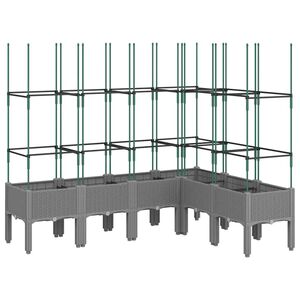 vidaXL Vrtna sadilica s re&scaron;etkom svjetlosiva 120x120x142,5 cm PP