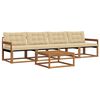 vidaXL Set vanjskih sofa s jastukom 5 pcs Prirodna i bež