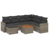 vidaXL 8-dijelni set vrtnih sofa od poliratana s jastucima sivi