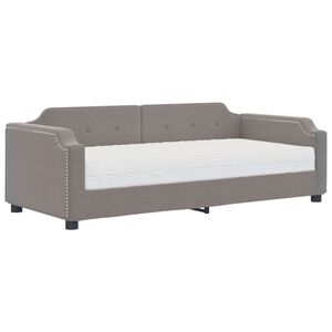 vidaXL Dnevni krevet s madracem smeđesivi 80 x 200 cm od tkanine