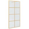 vidaXL Zid za walk-in tuš Zlatno 100 x 195 cm Staklo otporno na udarce