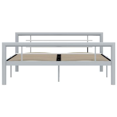 vidaXL Okvir za krevet sivo-bijeli metalni 120 x 200 cm
