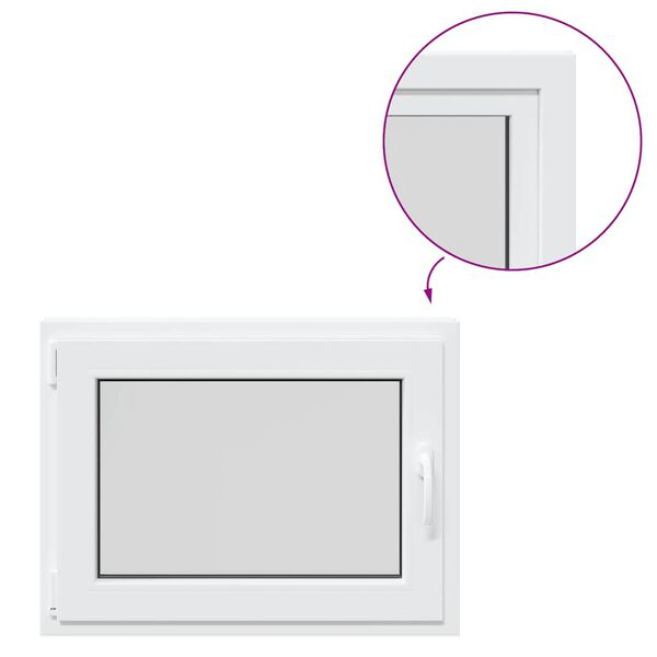 vidaXL Podrumski prozor "RISOR" 80x70 cm Okretno-nagibni DIN lijevi bijeli