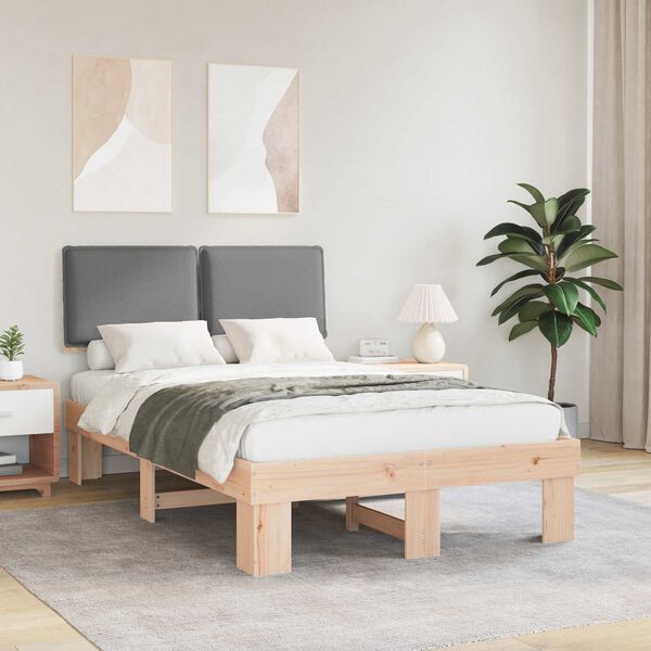 vidaXL Krevetni okvir s tapiciranim uzglavljem Svijetlo siva