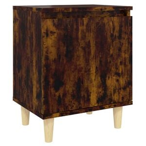 vidaXL Noćni ormarić s drvenim nogama dimljeni hrast 40 x 30 x 50 cm