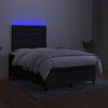vidaXL Krevet box spring s madracem LED crni 120 x 190 cm od tkanine