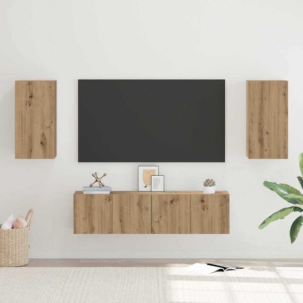 vidaXL Set TV komoda Zidne 4 pcs hrast artisan 30.5 x 30 x 60 cm