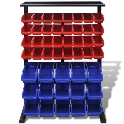 Set zidnih kutija za alat, 47 kom , crvena i plava