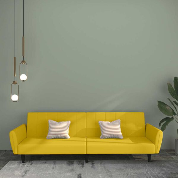 vidaXL Dvosjed na razvlačenje žuti bar&scaron;unasti