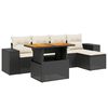 vidaXL 6-dijelni set vrtnih sofa s jastucima crni od poliratana