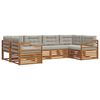 vidaXL Set vanjskih sofa 6 kom. Prirodna i svijetlo siva