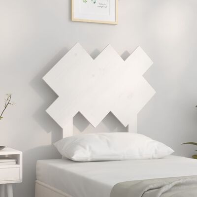 vidaXL Uzglavlje za krevet Bijela 72,5x3x81 cm od masivne borovine