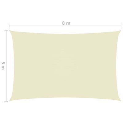 vidaXL Jedro protiv sunca od tkanine Oxford pravokutno 5 x 8 m krem