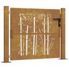 vidaXL Vrtna vrata 100x75 cm Corten čelik dizajn od bambusa