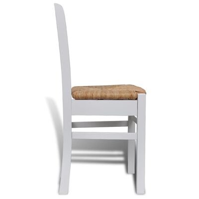vidaXL Blagovaonske stolice 6 kom bijele od borovine i rogoza