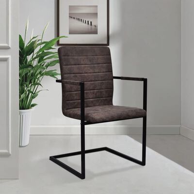 vidaXL Konzolne blagovaonske stolice od umjetne kože 2 kom smeđe