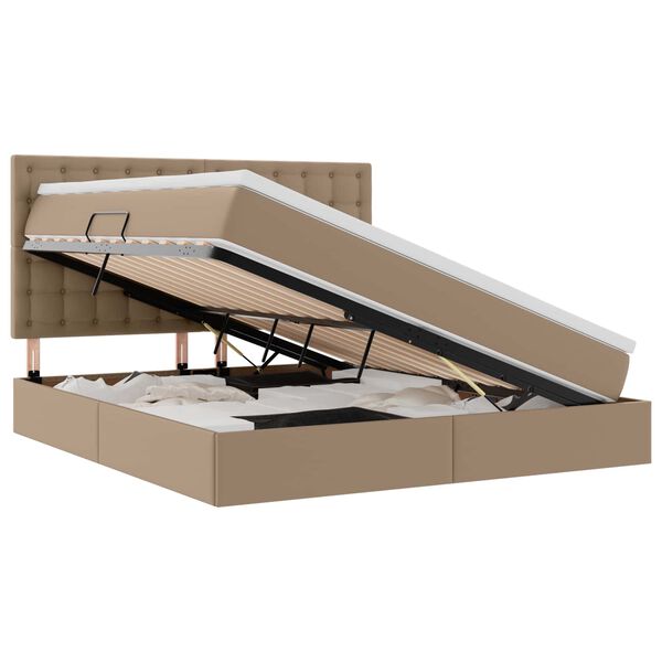 vidaXL Krevet s prostorom za pohranu s LED-om Kapućino 160 x 200 cm