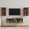 vidaXL 4-dijelni set TV ormarića boja dimljenog hrasta drveni