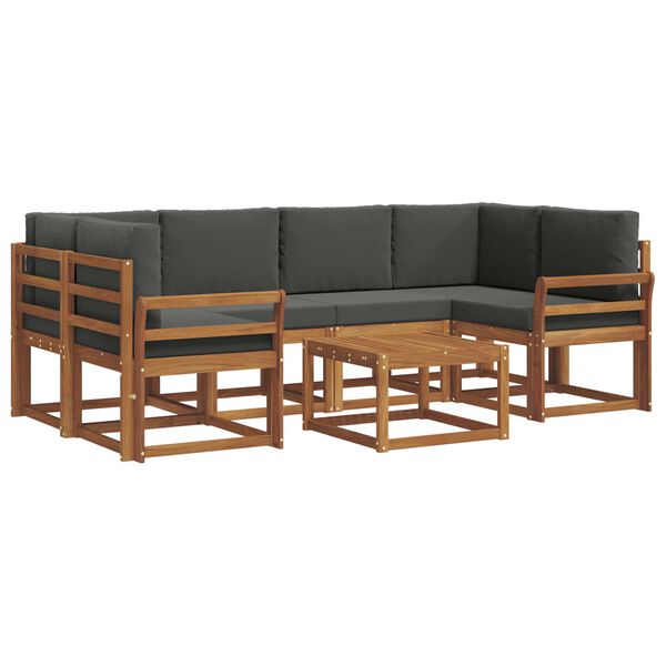 vidaXL Set vanjskih sofa s jastukom 7 pcs Prirodna i antracit