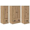 vidaXL Highboard 3 pcs Umjetnički hrast 132 x 35,5 x 103,5 cm