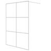 vidaXL Pregrada za tu&scaron; bijela 140 x 195 cm s prozirnim staklom ESG