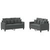 vidaXL 2-dijelni set sofa s jastucima tamnosivi od tkanine