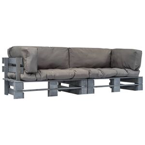 vidaXL 2-dijelni set vrtnih sofa od paleta od borovine s jastucima
