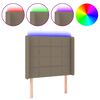 vidaXL LED uzglavlje smeđesivo 103 x 16 x 118/128 cm od tkanine