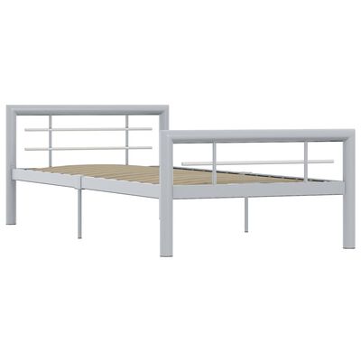 vidaXL Okvir za krevet sivo-bijeli metalni 90 x 200 cm