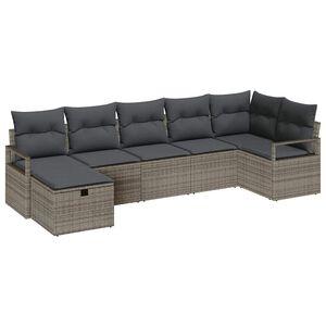 vidaXL Set sofe 7 kom. Siva poliratan