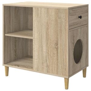 vidaXL Mačja Kuća Sonoma 72 x 42,5 x 70 cm Konstruirano drvo