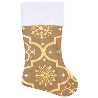 vidaXL Luksuzna podloga za božićno drvce s čarapom žuta 90 cm tkanina