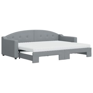 vidaXL Dnevni krevet na razvlačenje svjetlosivi 80 x 200 cm od tkanine