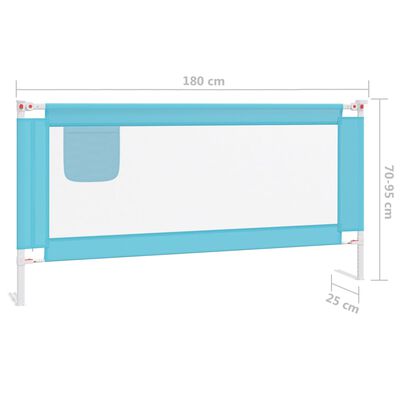 vidaXL Sigurnosna ograda za dječji krevet plava 180 x 25 cm od tkanine